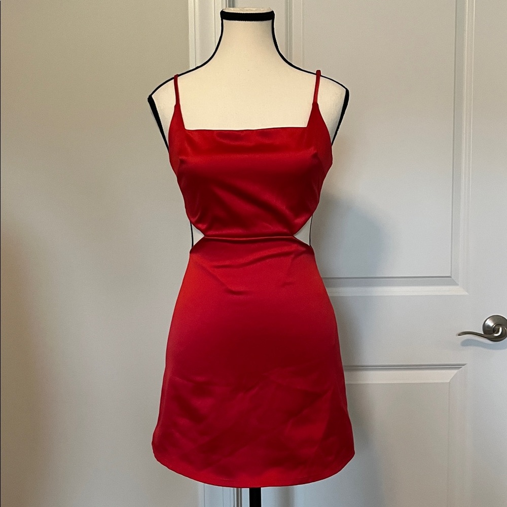 Lucy in the Sky Red Cut Out Mini Dress 🌟